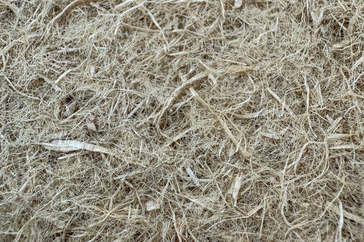 Isolant en fibre végétale en gros plan