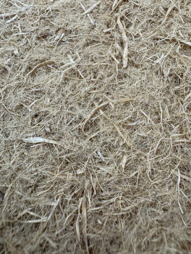 Isolant en fibre végétale en gros plan